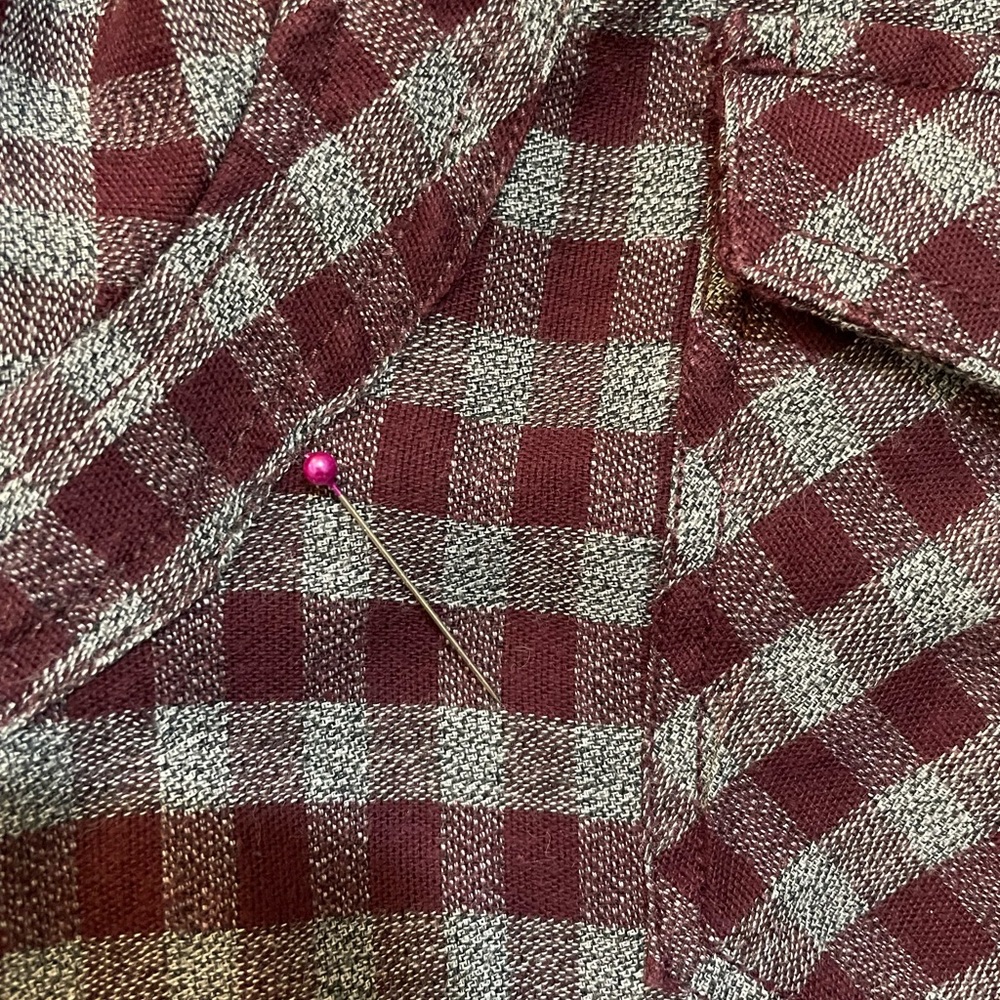 American Rag men’s long sleeve button up shirt purple & gray checks size Large - Picture 10 of 11
